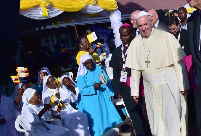 Pope Francis at Nalukolongo Bakateyamba's Home